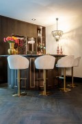 RICHMOND krzesło barowe ZABI regulowane - jasny szenil, złota podstawa - Richmond Interiors